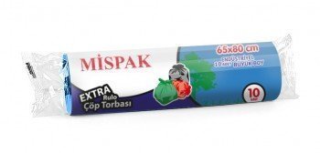 Mispak Rulo Çöp Torbası 65x80 Mavi