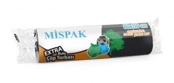 Mispak Rulo Çöp Torbası 80x110 Siyah